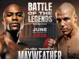 Una exhibición de Mayweather antes de la revancha con Pacquiao